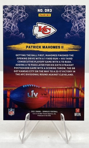 Patrick Mahomes "Road to the Super Bowl" 2021 Panini Donruss #DR3 Chiefs INSERT - Picture 2 of 2