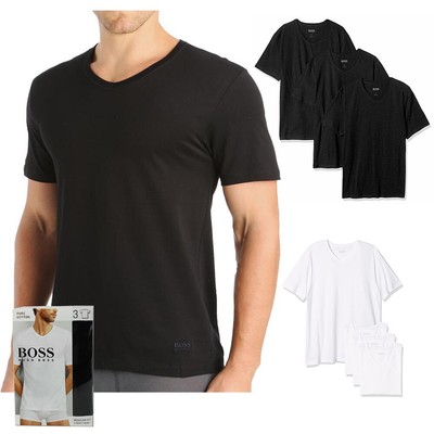 Hugo Boss Men's 3 Pack Regular Fit Pure Cotton V-Neck T-Shirts | eBay
