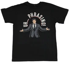 Archer Adult New T-Shirt - Uh Phrasing Archer Under Words Pic