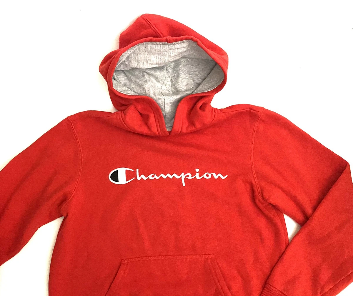 Red champion hoodie best sale youth