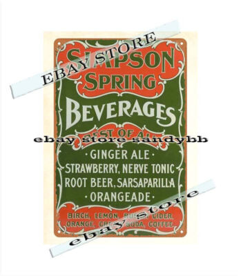 wall decor design ideas Simpson Spring Beverages metal tin sign