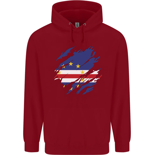 Torn Cape Verde Flag Verdean Day Football Childrens Kids Hoodie - Picture 77 of 88