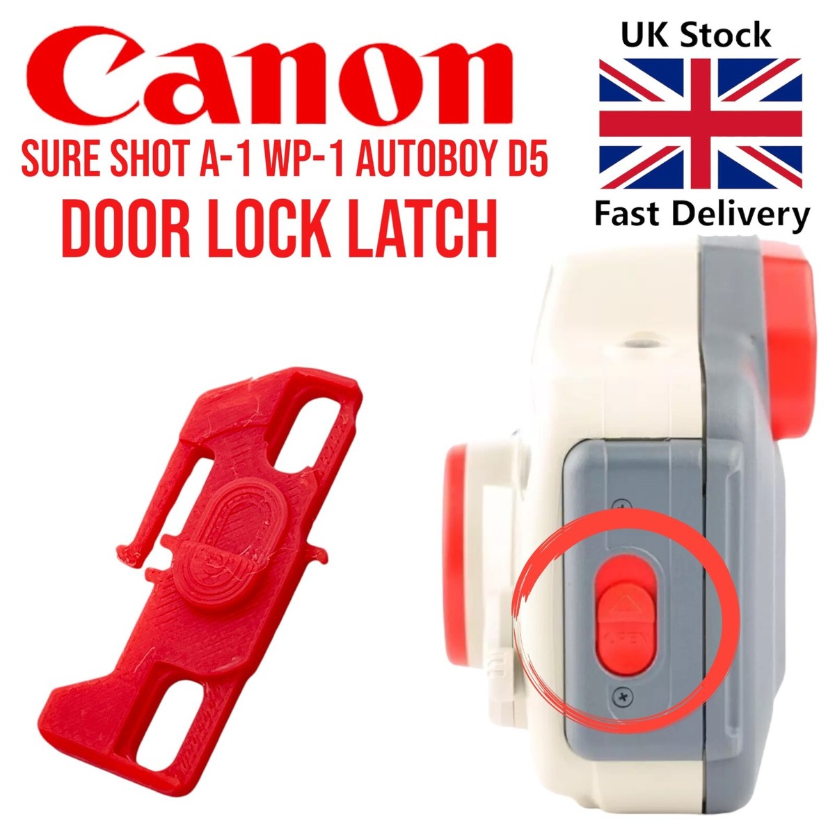 Door Lock Latch Hook Hinge Replace for Canon Sure Shot WP-1