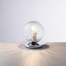 Modern Chrome Bedside Lamp With Glass Sphere 1 Light Bon-620