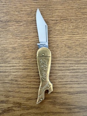 Vintage Coca-Cola Coke Pocket Knife Brass Lady's Boot Shoe Bottle