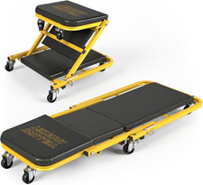 Heavy Duty 2-in-1 Mechanic Creeper Stool with Wheels, 330 LBS Capacity