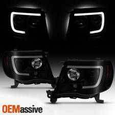 For 2005-2011 Toyota Tacoma U-tube Bar Projector Black Smoked Headlights Pair For 2005-2011 Toyota Tacoma U-tube Bar Projector Black Smoked Headlights Pair
