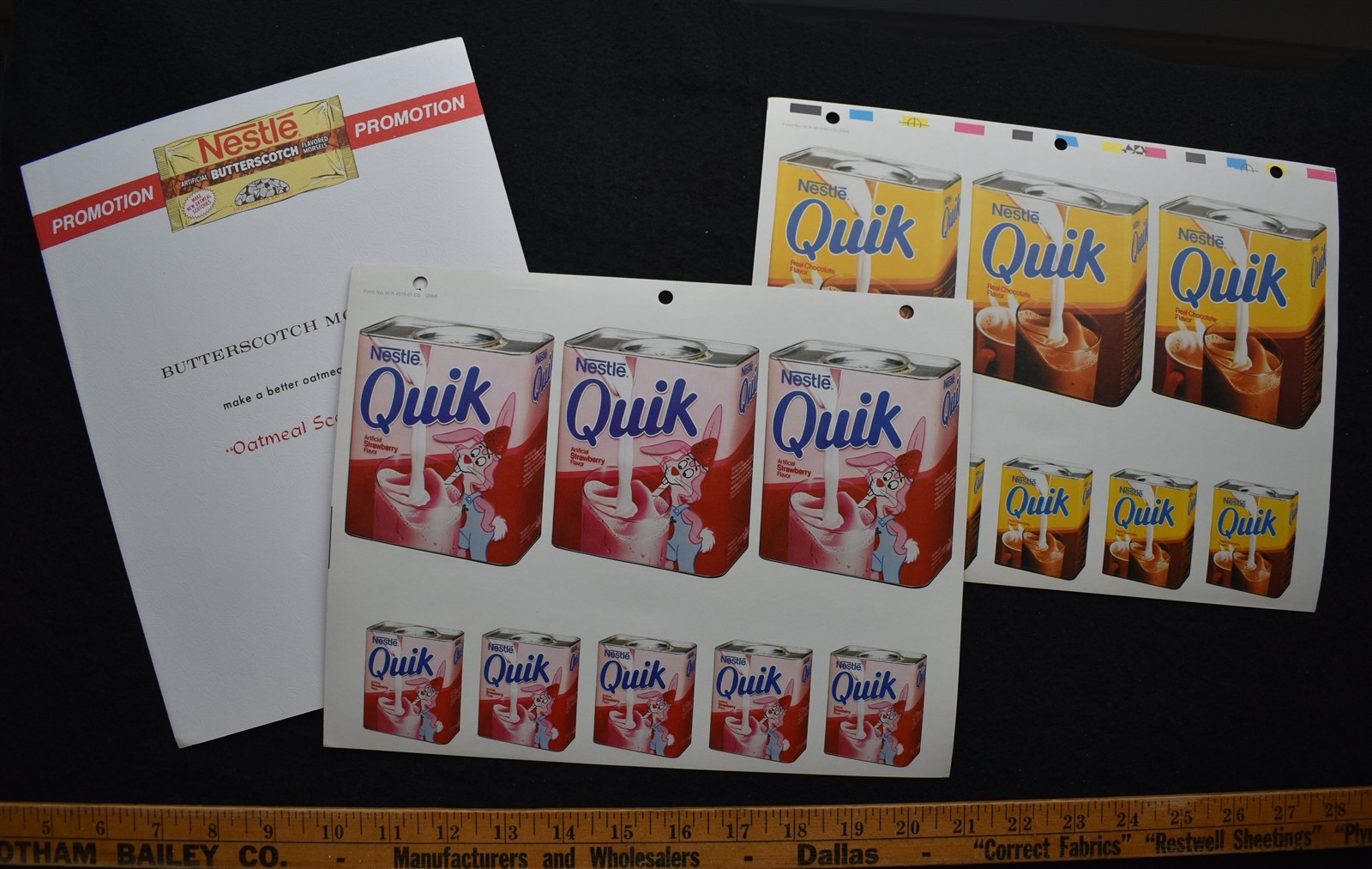 [ 1970s - 1980s Nestle Quik - Salesman / Marketing Papers - Vintage Design ]