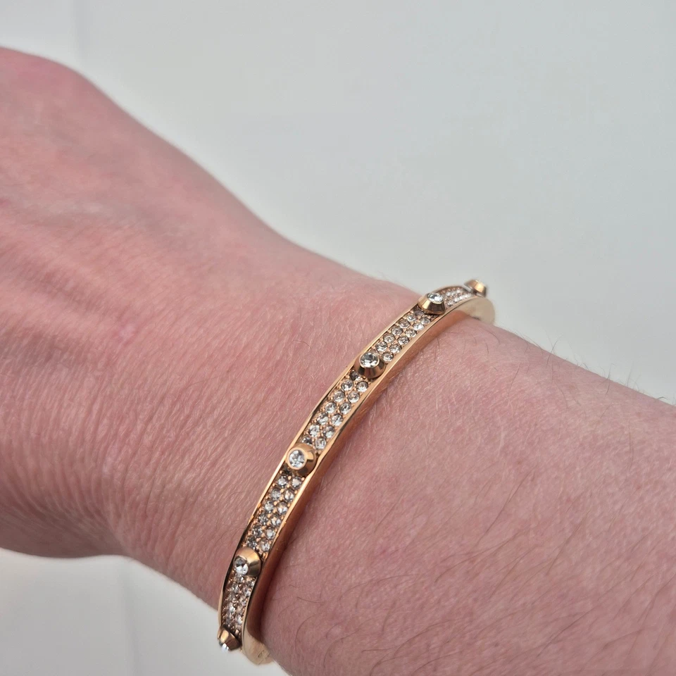 Brazalete Michael Kors Astor Oro Rosa Pavé Cristal Nuevo con Etiquetas Talla 6.5 MK Foto 2 de 4
