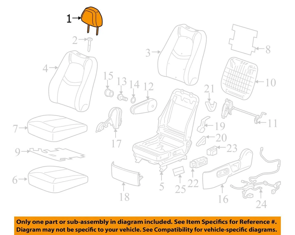 SE ADAPTA A CHEVROLET HHR 2008-2010 SUJECIÓN ASM D/ASIENTO HD *G 25872563 - NUEVO OEM Foto 2 de 3