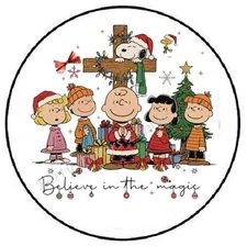 MERRY CHRISTMAS BEAGLE RELIGIOUS ENVELOPE SEALS LABELS STICKERS PARTY FAVORS