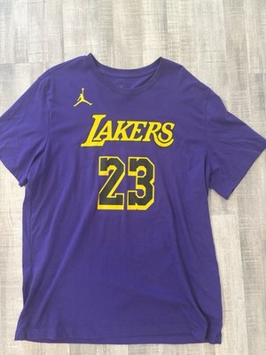 Nike Los Angeles Lakers Mens Lebron James Purple Jersey Shirt Size