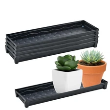 5 PCS Plastic Plant Tray Saucer Rectangular, Windowsill Plant Drainage Stand ...