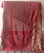INDIAN KANTHA VINTAGE BLANKET THROW QUILT BEDSPREAD HAND STITCHED, REVERSIBLE
