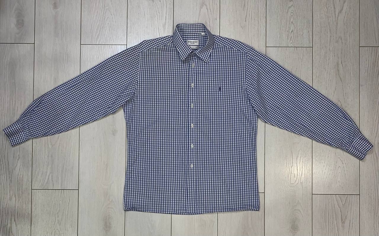 Yves Saint Laurent YSL Pour Homme Rare Mens Long Sleeve Button Logo Shirt Size L image 6