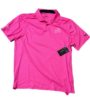 NWT Nike Mens L Arnold Palmer Invitational Polo Pink Golf Logo Embroidered