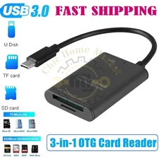 3In1 USB C to SD Card Reader Writer OTG Adapter Micro SD Memory Card Reader New