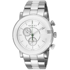Gucci G-Timeless YA101345 Chronograph Steel & Ceramic 101M Series Watch $1,960