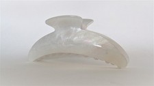 Large long iridescent white glitter hair claw clip for thick hair