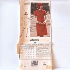 Vogue 2743 RARE Valentino Two-Piece Dress Skirt Top Sz 10 Vtg '72 Catalog Pg UC