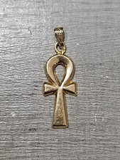 18ct Yellow Gold Ankh Egyptian Cross Pendant Charm