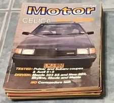 Modern Motor Mag Jan 1982 .  Toyota Celica Audi 5+5 Mazda 929 Skoda