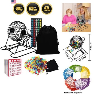 Bingo Game Set with Cage Chips Cards Balls Large Group Party Fun