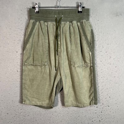 John Elliott Season Seven Mens Size 1 Green Drawstring Shorts 100% Cotton