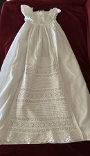Antique Lace Christening Gown White Cotton Excellent Condition