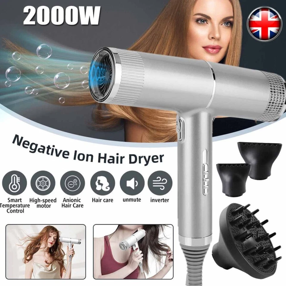 2000W-Professional Fast Dry Dryer Ionic Hair Dryer Salon For Curly Straight Hair