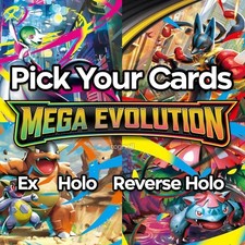 Pokemon TCG Mega Evolution Singles - RARE, EX, HOLO, REV - Karten aussuchen - NM