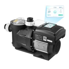 Variable Speed Pool Pump, 1.5 HP, AC 220-240V, 115 GPM, In/Above Swimming Pool P