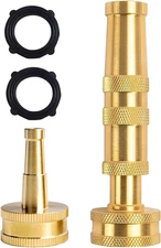 Solid Brass Heavy Duty Adjustable Twist Hose Nozzle,  Jet Sweeper Nozzle, High P