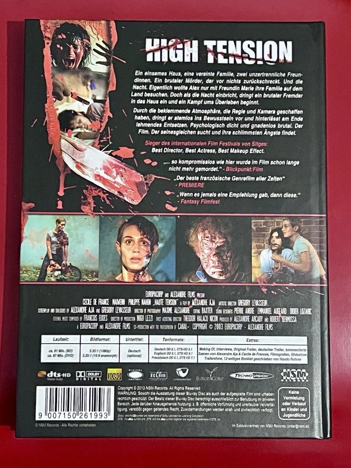 High Tension Mediabook (NSM) - ERSTAUFLAGE -  FSK18 Sehr Seltenes Cover - Bild 2 von 2