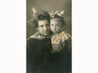 #65922 SUCEAVA Romania 2.6.1925. Mother & daughter. Photo PC size RPPC