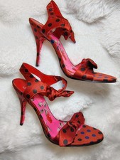 Betsey Johnson Heel Shoes Sandal Straps Stiletto Polka Dot 9