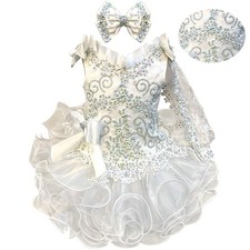 Jenniferwu Baby Girl Pageant Dress Handmade Beaded Dresses 12-18M
