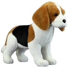 Realistic Beagle Plush - 11.4'' Large Beagle Dog Stuffed Animal - Plushy and Squ