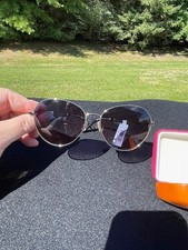 NWT Kate Spade W Octavia hello sunshine sunglasses black /gold rd aviator /box
