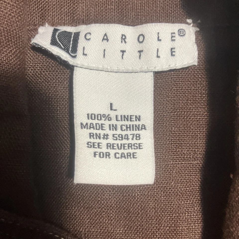 Blazer chaqueta de lino marrón para mujer Carole Little talla L Foto 2 de 4