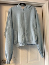 Blogilates Women's Marshmallow Full Zip Hooded Sweatshirt - Light Blue L