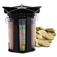 Coin Counter Sorter Tube with Coin Wrappers, 5in1 Change Sorter Counter Machi...