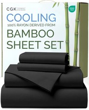 Bamboo King Size Sheets - Ultra Soft Cooling Bedding Set - Black