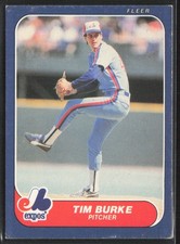 1986 Fleer Tim Burke Rookie Montreal Expos #245