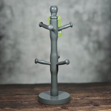 Apollo Beech Wood Mug Tree Cup Holder - Charcoal - Kitchen Worktop Storage Rack