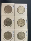 Six Silver Coins Four Franklin Half And One Walking In Liberty Half