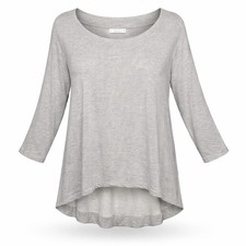 Bryn Walker Heather Gray High Low Scoop Neck Tunic Top Size Small Made in USA