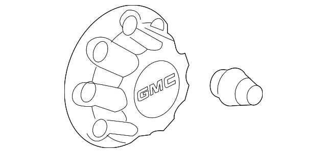 2011-2025 GMC Sierra 2500 3500 17" 8-lug Aluminum Wheel Silver Hub Cap 22781440 - Image 2 of 3