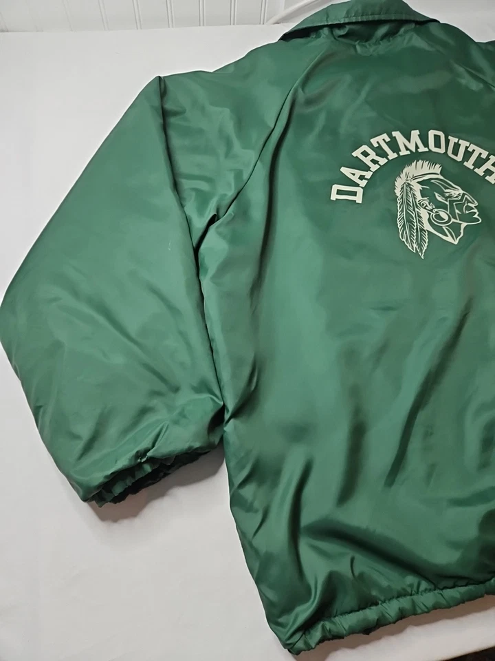 70's Vintage Dartmouth College Indian Fleece Lined Jacket Button Up Sz XL 27x30 - Image 3 of 4