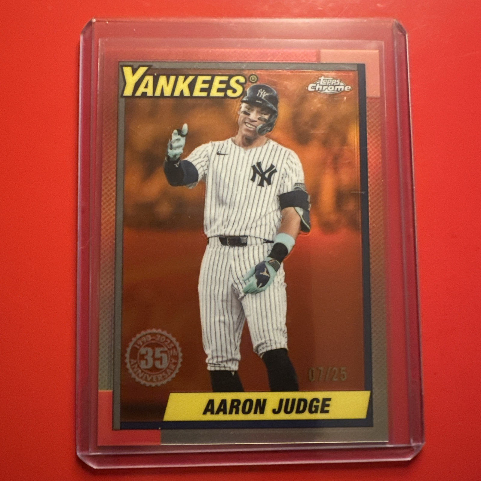 2025 Topps Chrome - 1990 Topps Chrome Aaron Judge #90CB-11 Orange Refractor /25